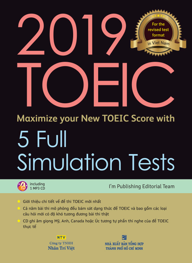 Sách 2019 TOEIC – 5 Full Simulation Tests